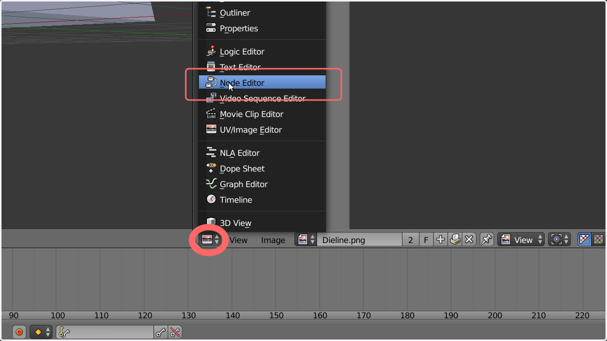 Next, navigate to the Node Editor