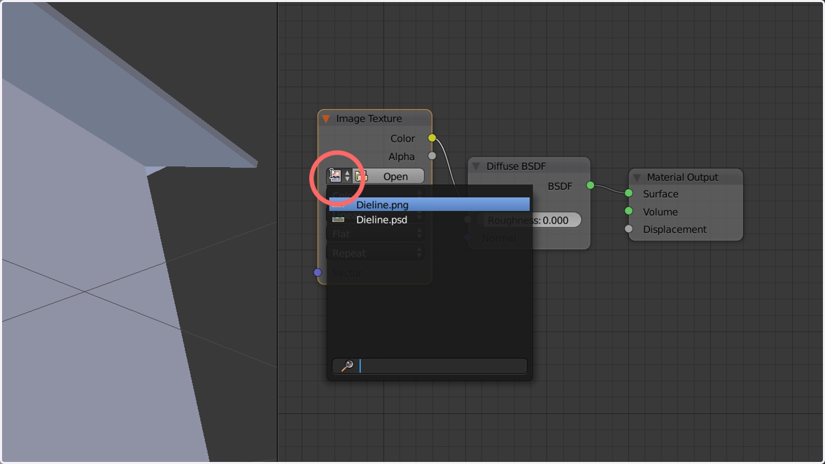 Assign your newly uploaded dieline or template image to the Image Texture