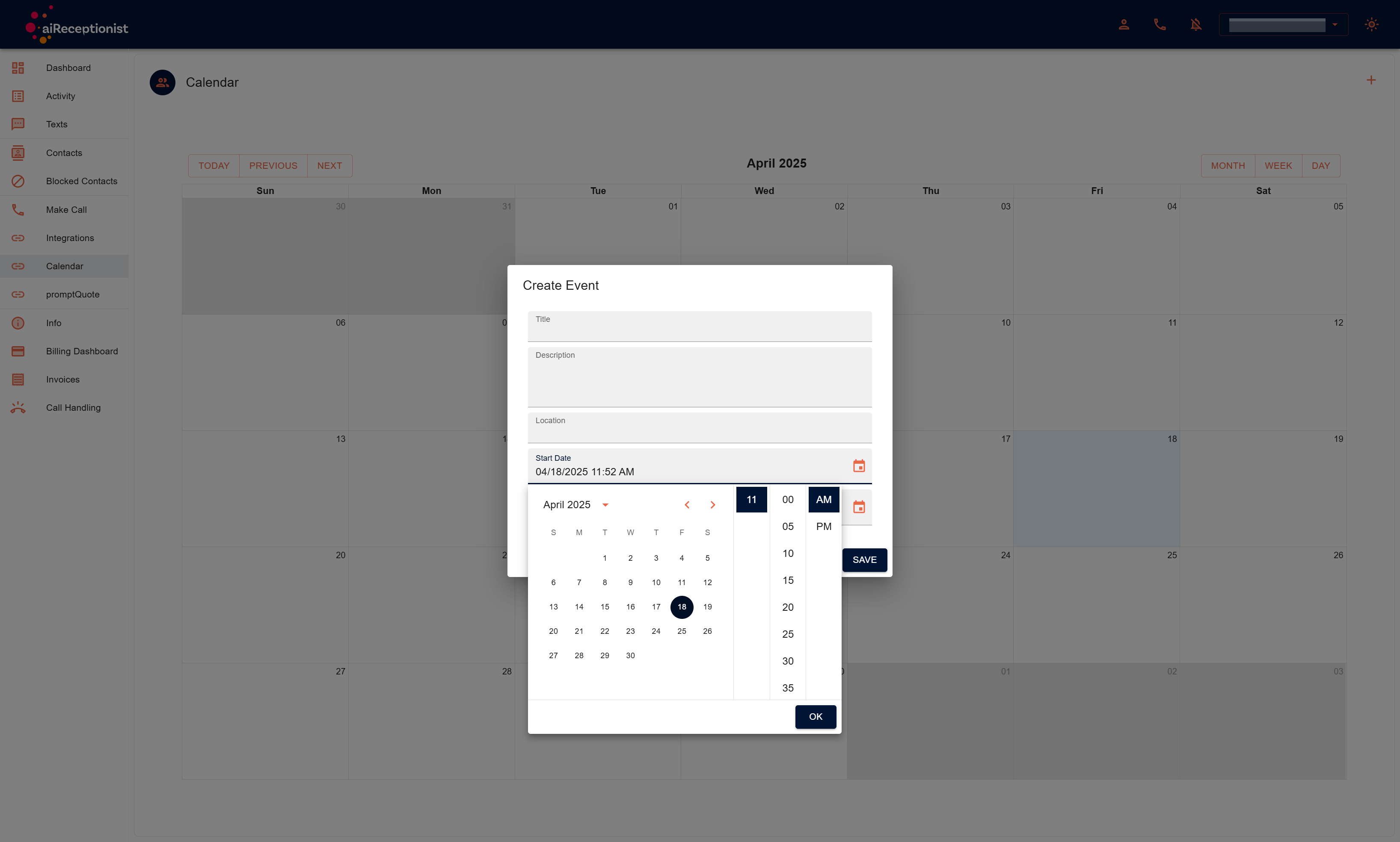 The calendar Icon will drop down for you to select your date and times accordingly