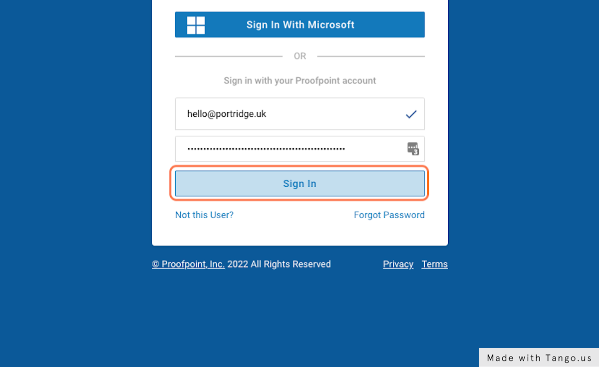Enter your login credentials - You can also log in with your 365 credentials. 