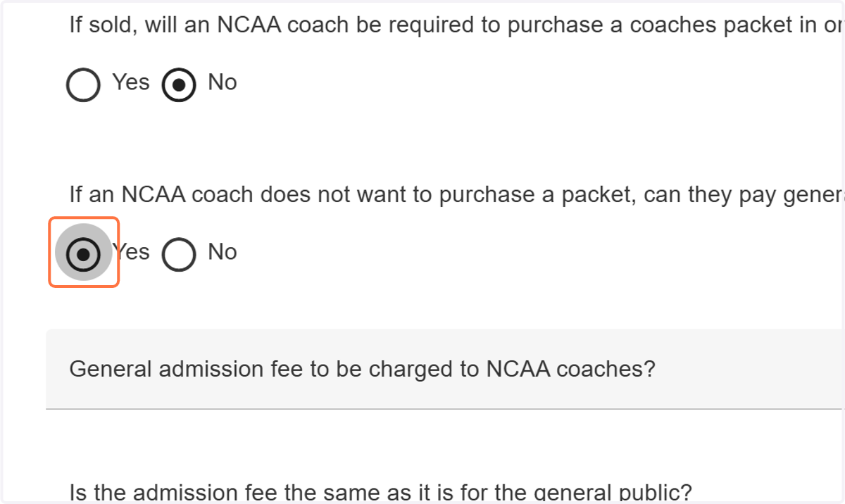 Answer the questions regarding NCAA coach entry fees.