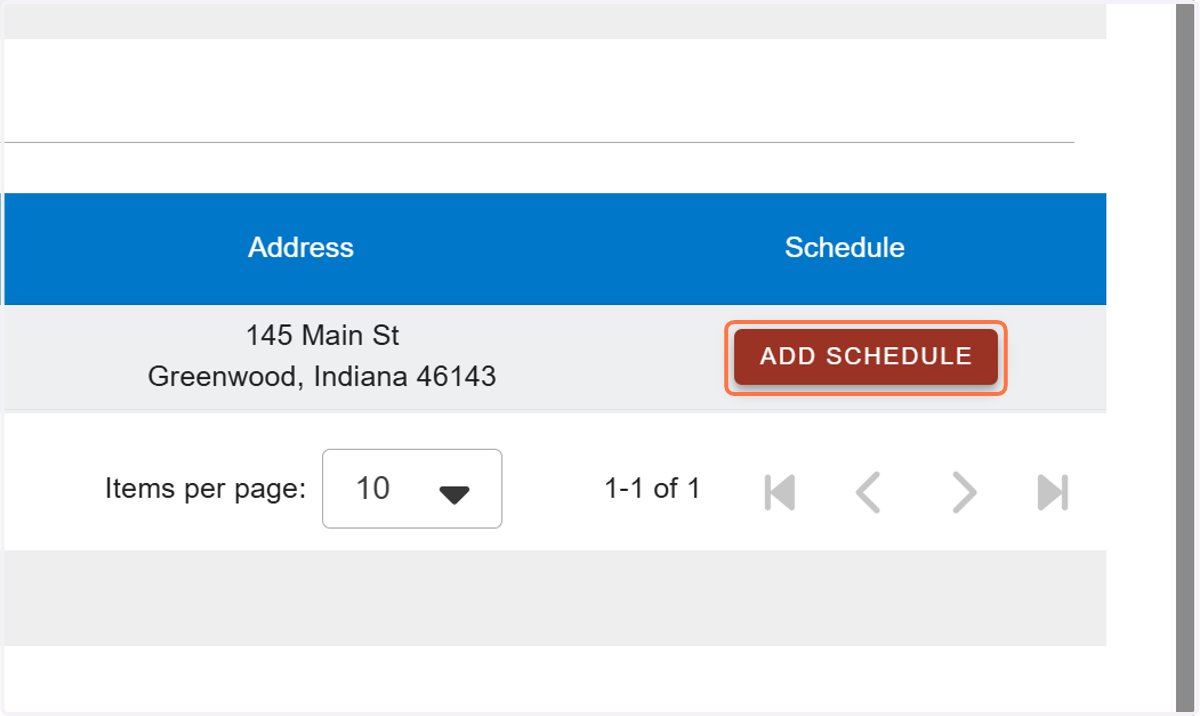 Click ADD SCHEDULE.