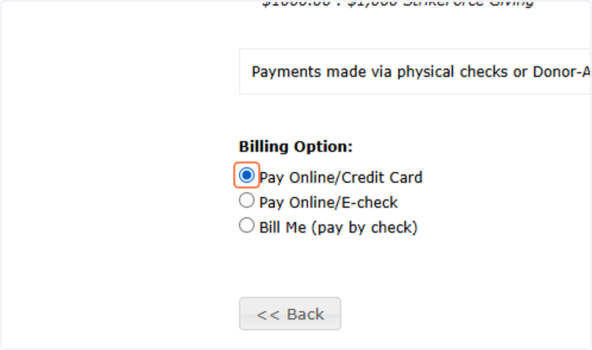 Select how you'd like to pay