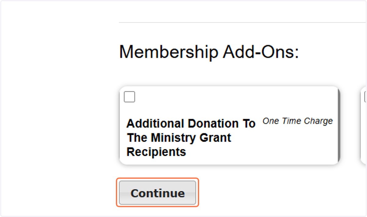 Select optional Add-Ons or click Continue