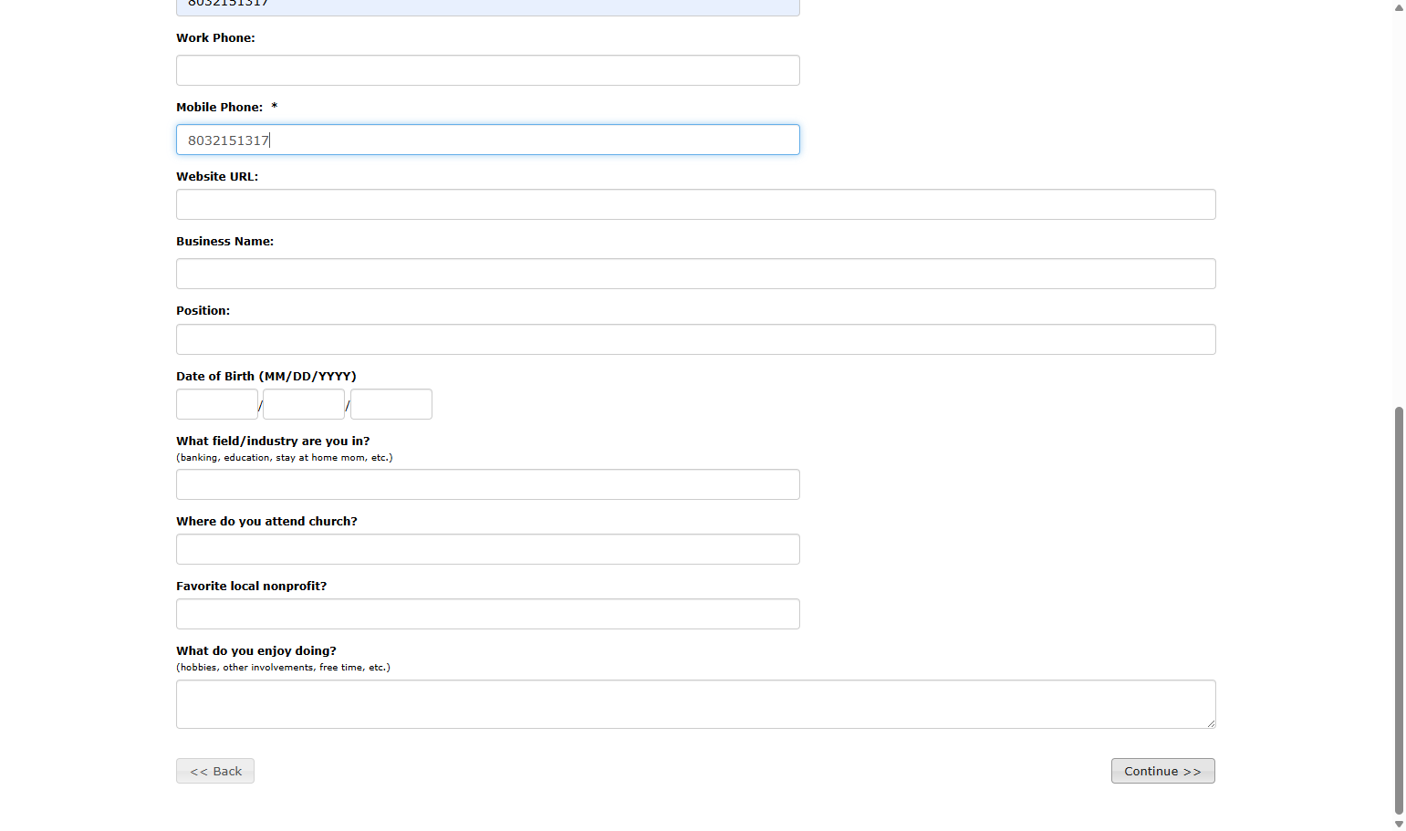 Click on Continue >>