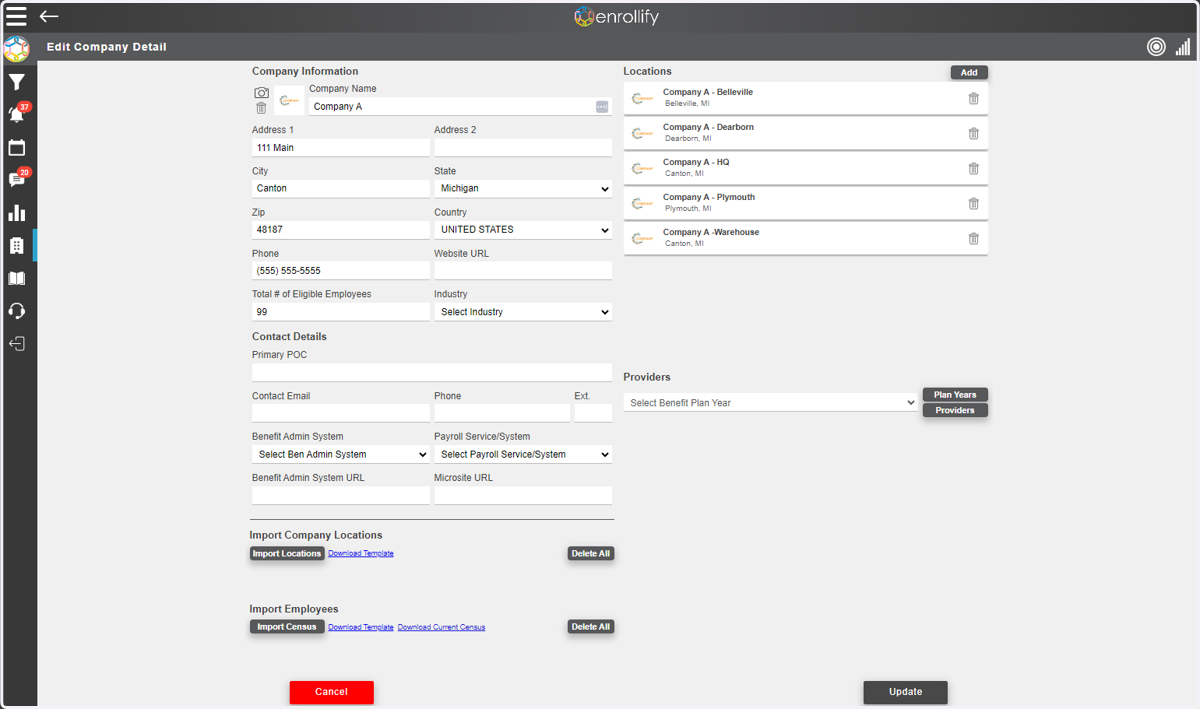 Select Employee Census from file upload menu