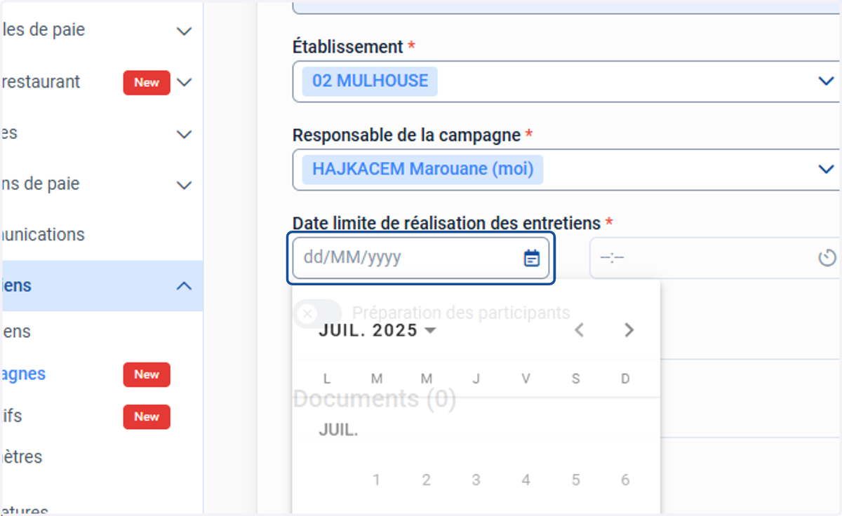 Définir la date limite de réalisation des entretiens