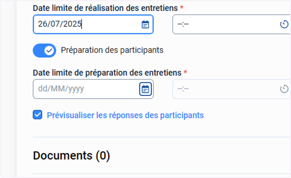 Définir la date limite de préparation des entretiens