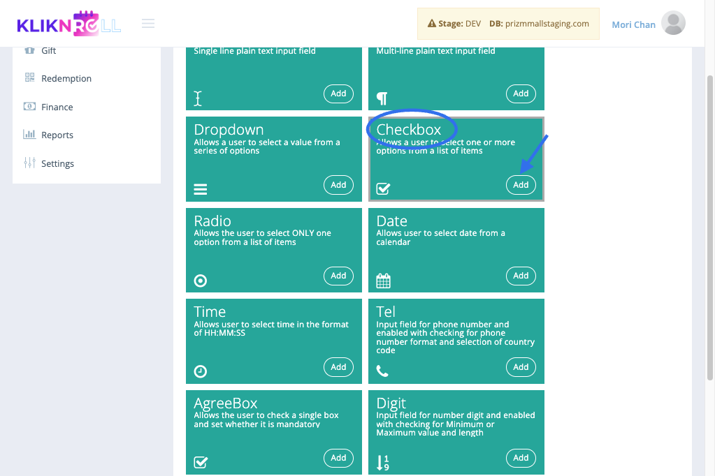 Select Checkbox and Click on Add