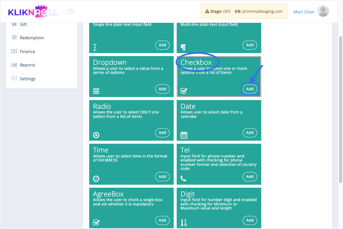 Select Checkbox and Click on Add