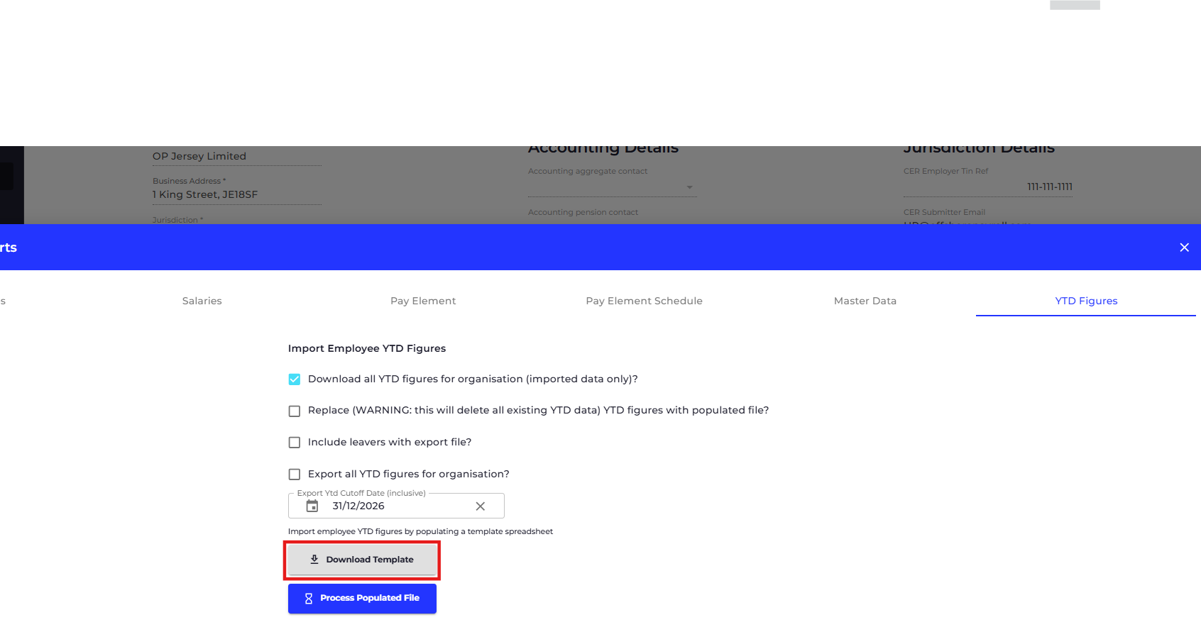 Click on DOWNLOAD TEMPLATE