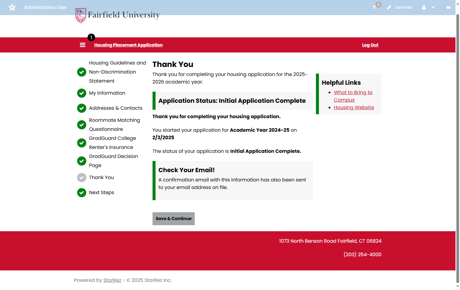 Your application is now complete.