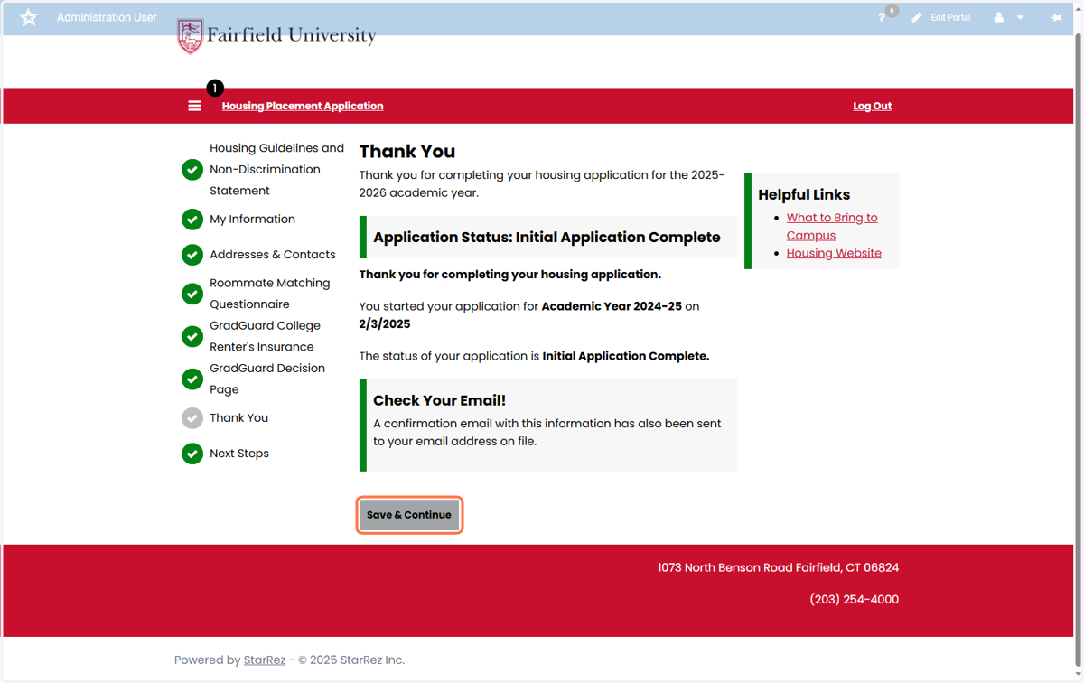 Your application is now complete.