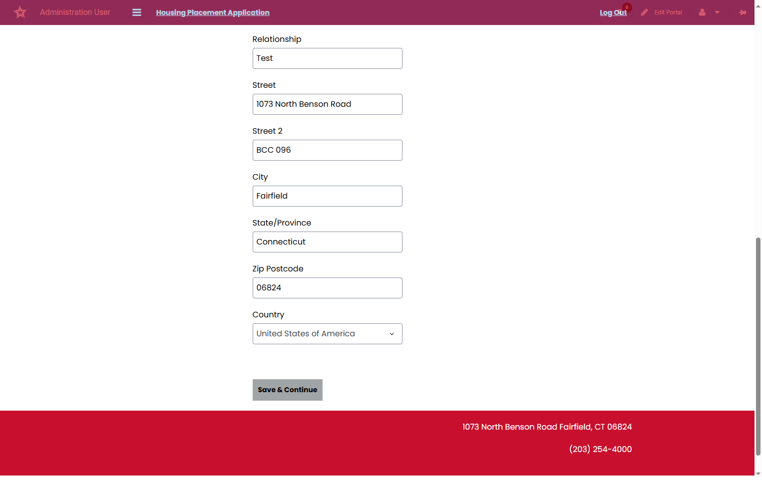 Enter Your Emergency Contact's Information