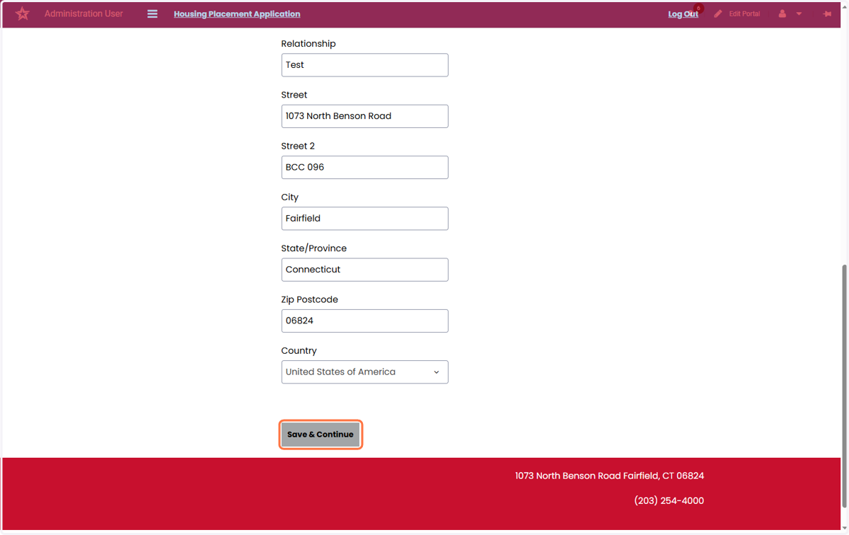 Enter Your Emergency Contact's Information