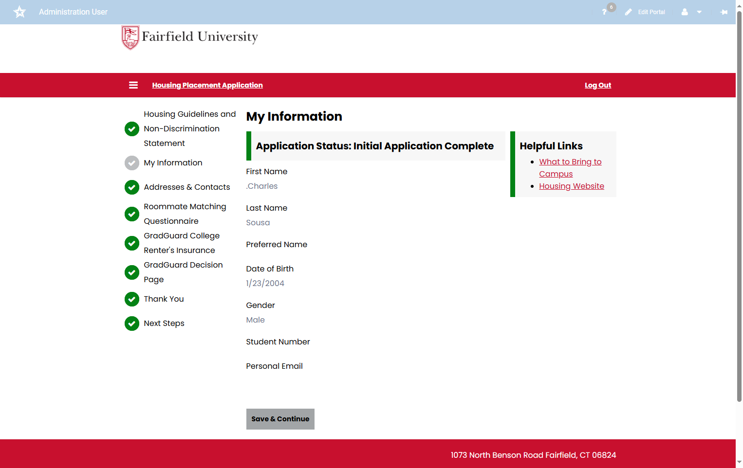 Verify your personal Information