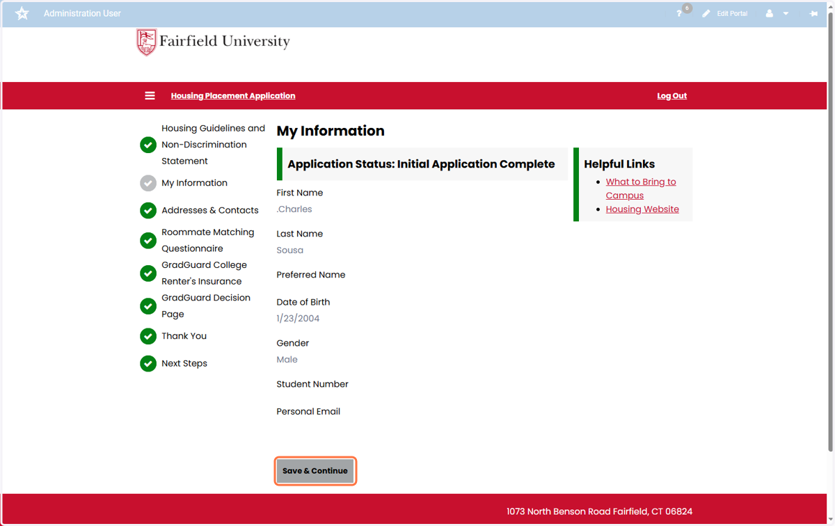 Verify your personal Information