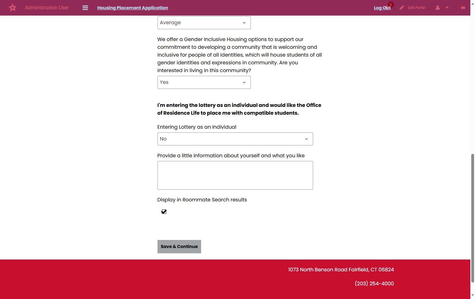 Read and Complete the student housing questionnaire