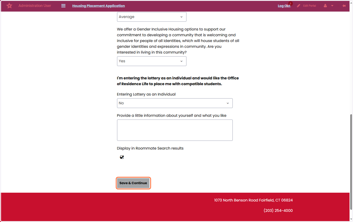 Read and Complete the student housing questionnaire