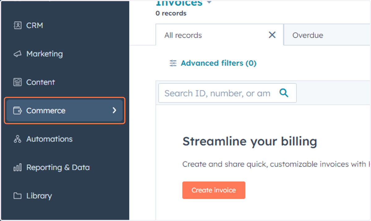 Click on Commerce