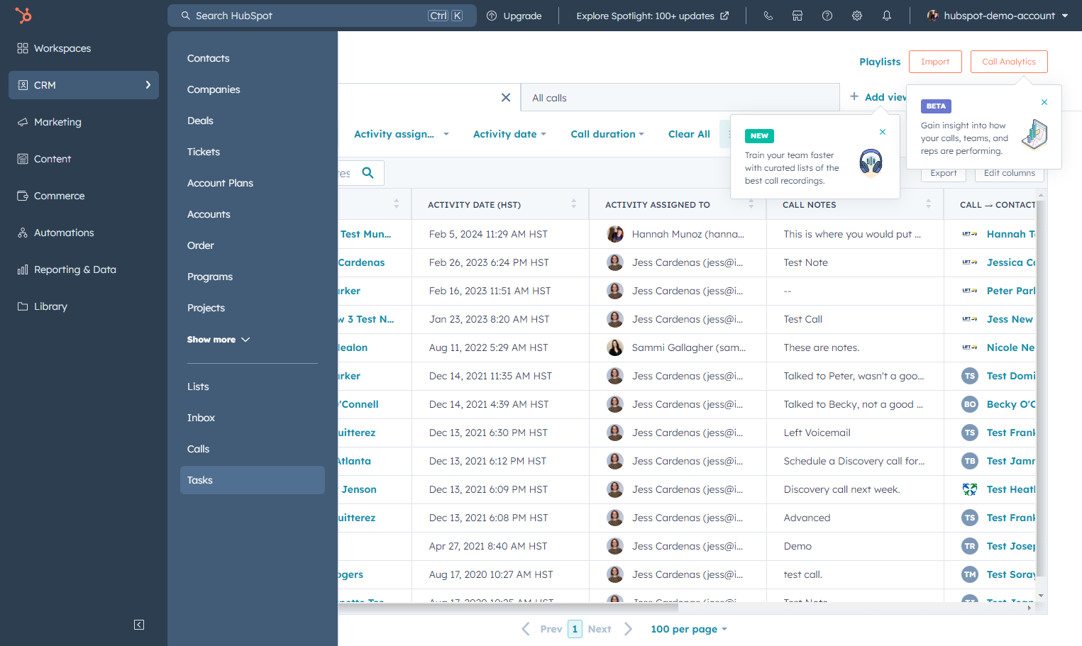Click on Tasks