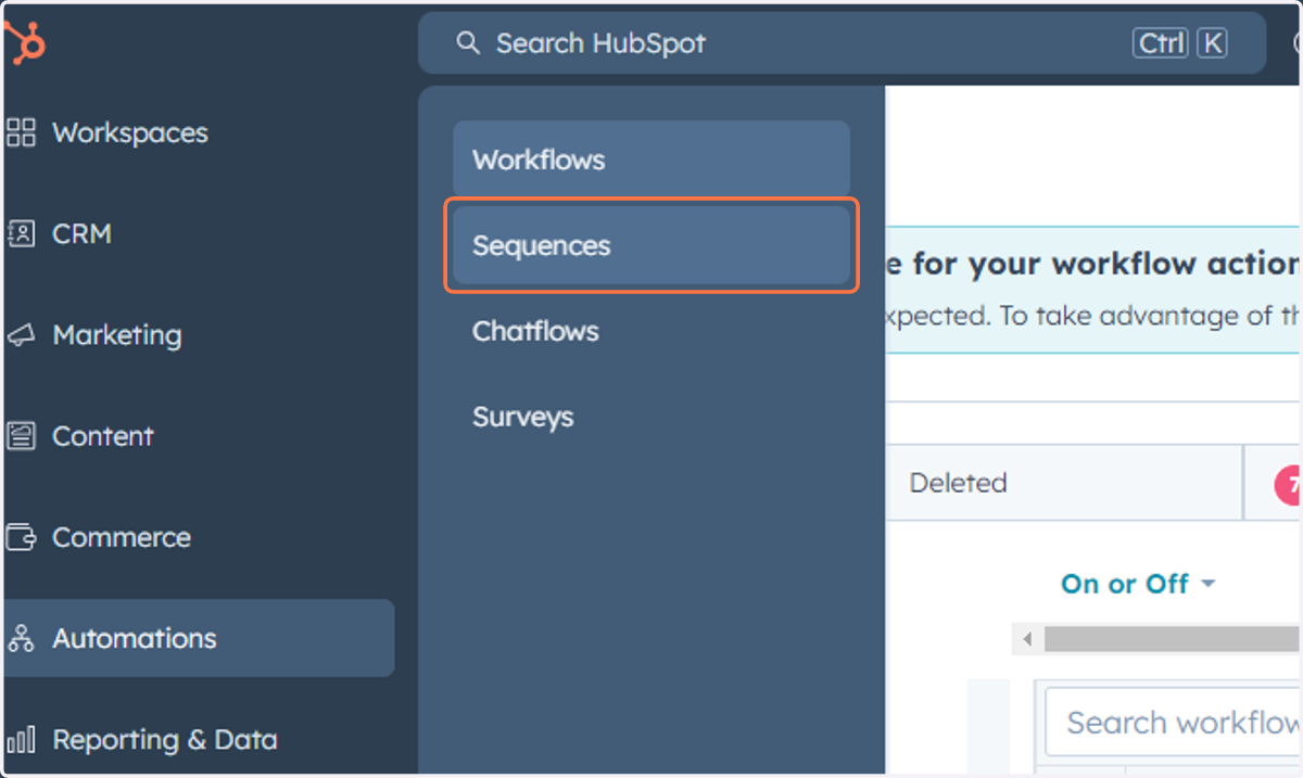 Click on Sequences