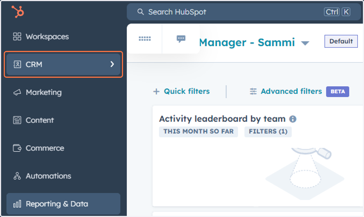 Click on CRM