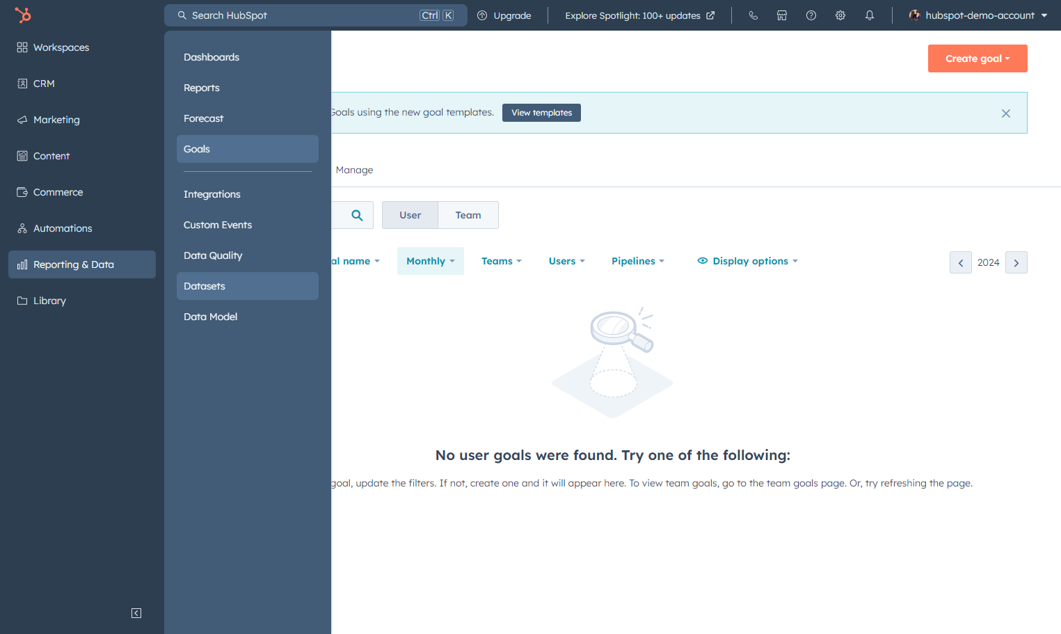 Click on Datasets