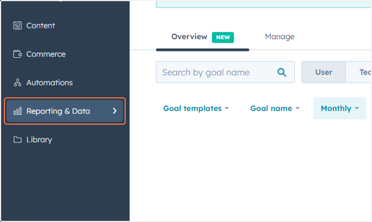 Click on Reporting & Data