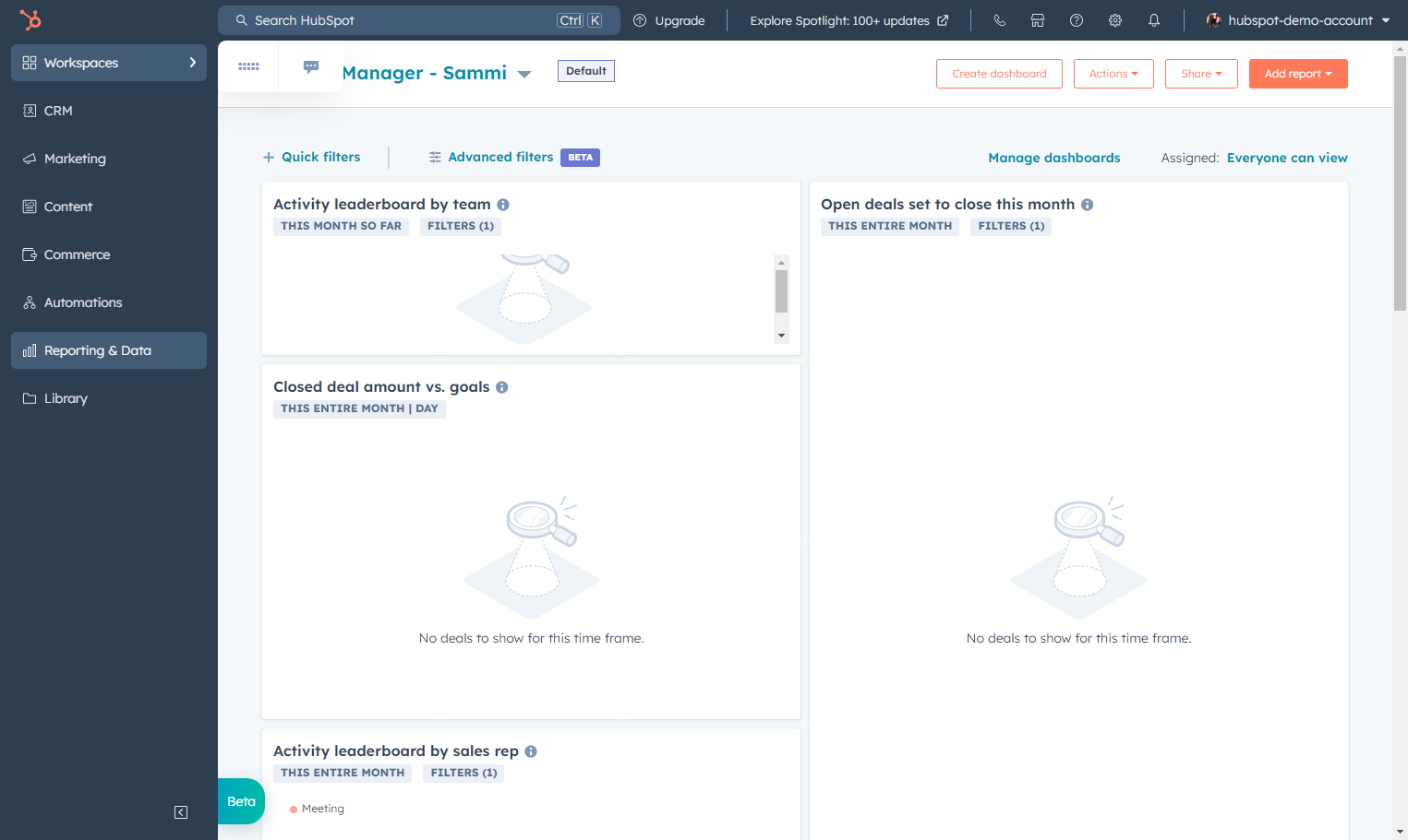 Click on Workspaces