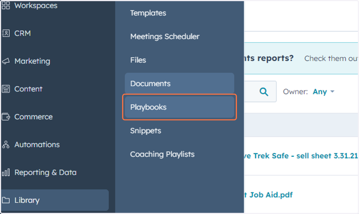 Click on Playbooks