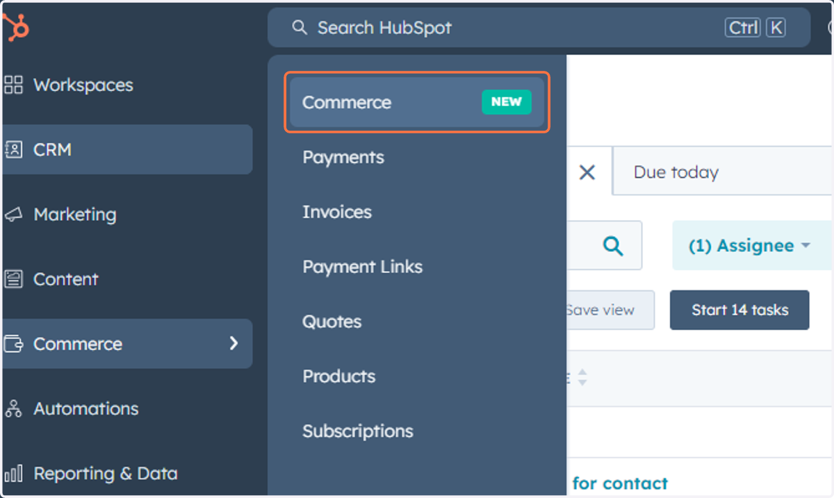 Click on Commerce…
