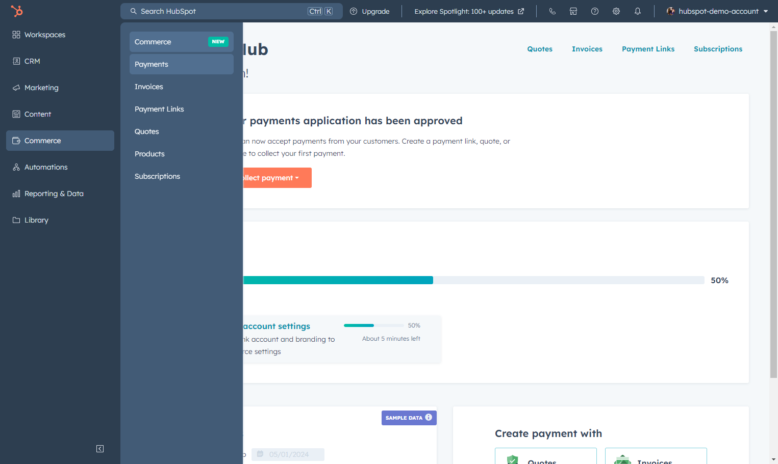 Click on Payments