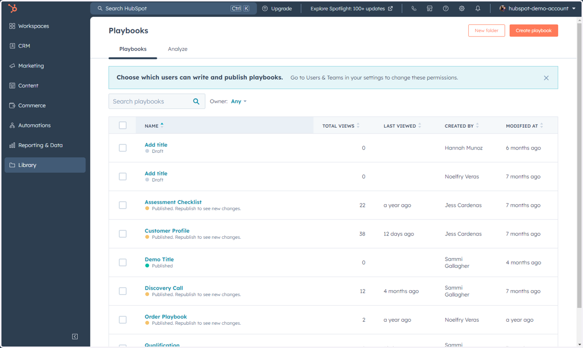 This is where you can access, manage and create Playbooks