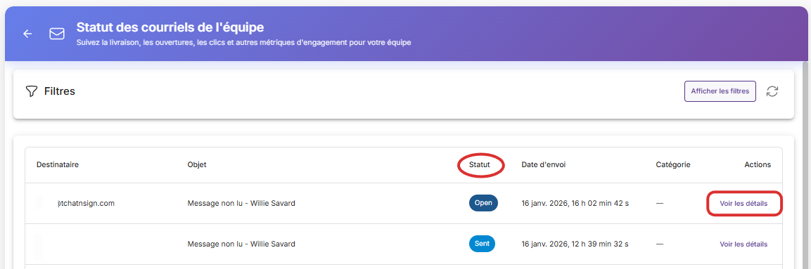 Consultez les statuts