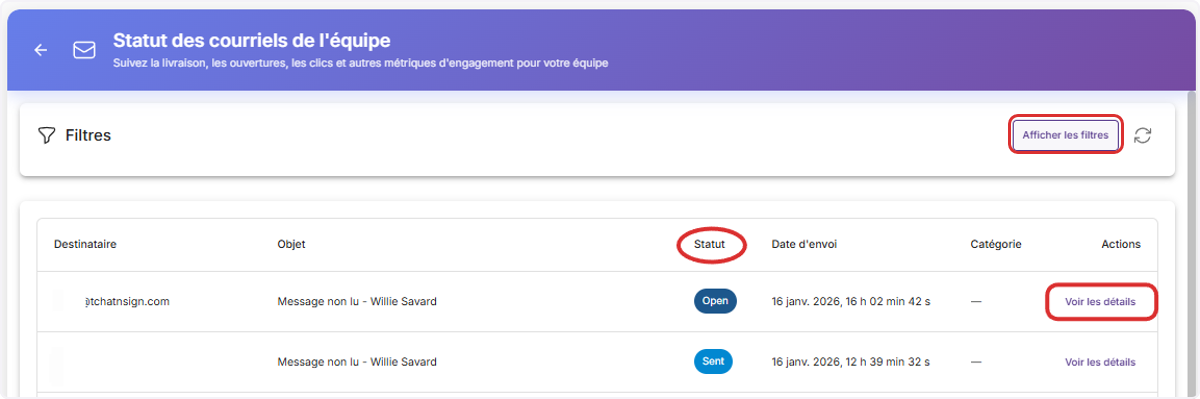 Consultez les statuts