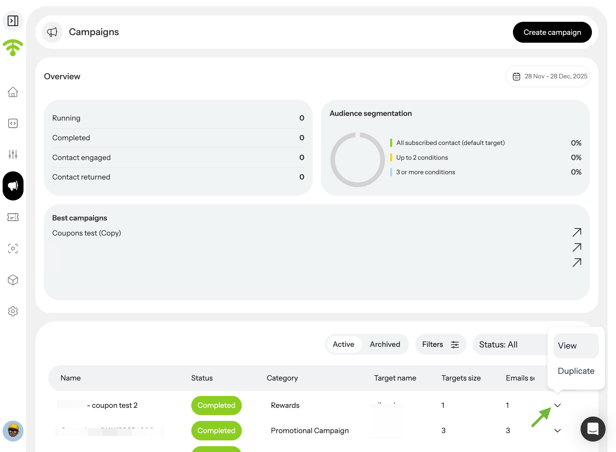 Select a Campaign to Review