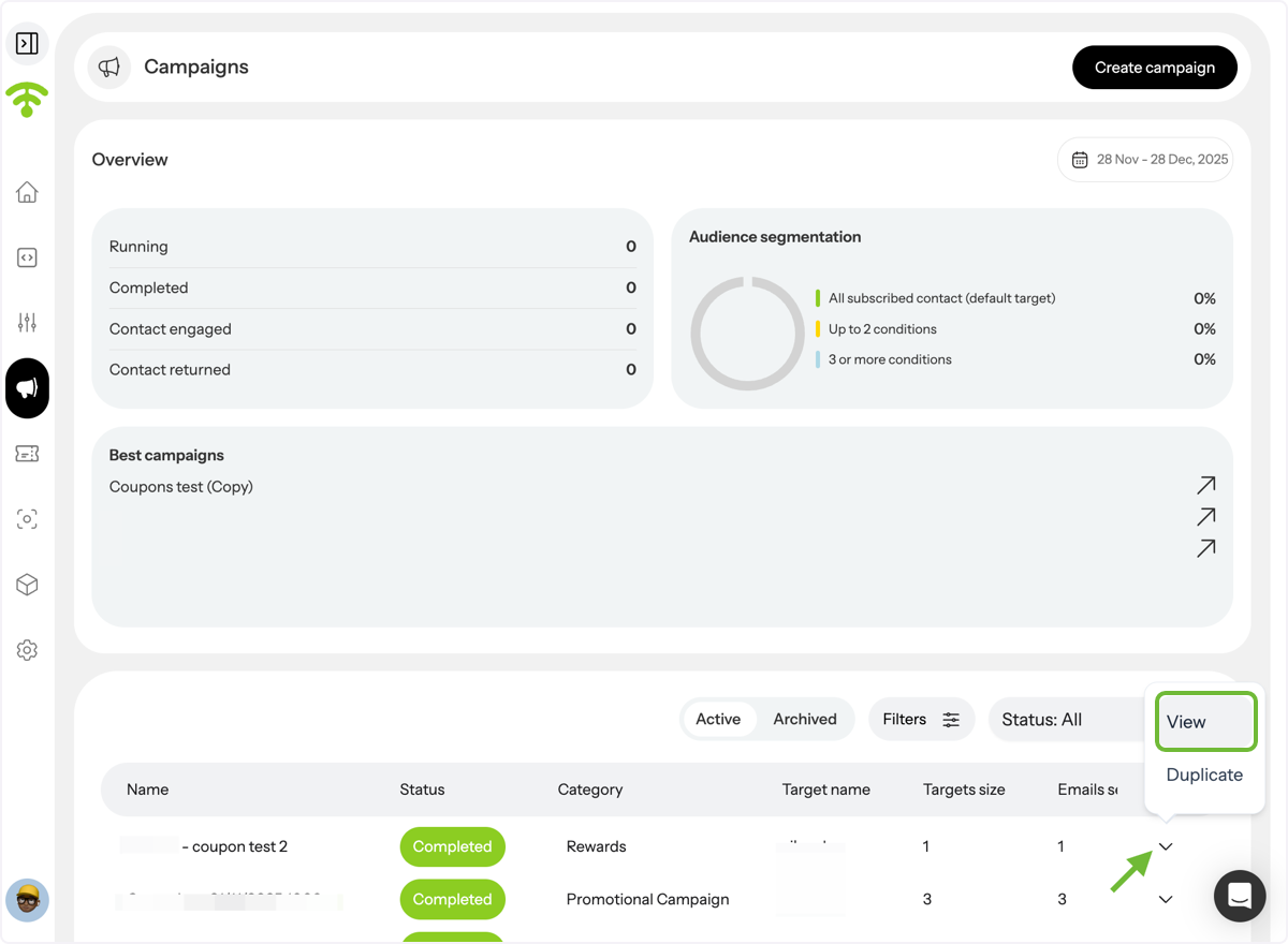 Select a Campaign to Review