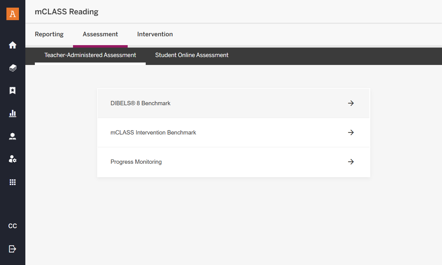Click on DIBELS® 8 Benchmark