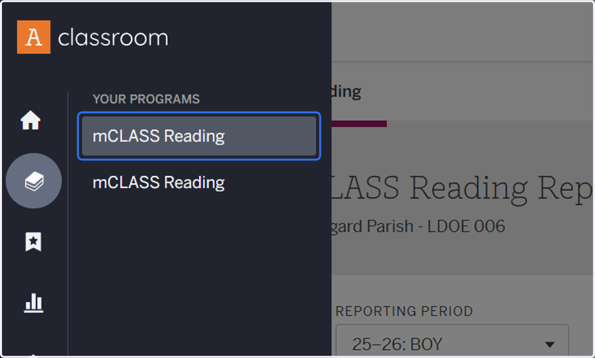 Click on mCLASS Reading