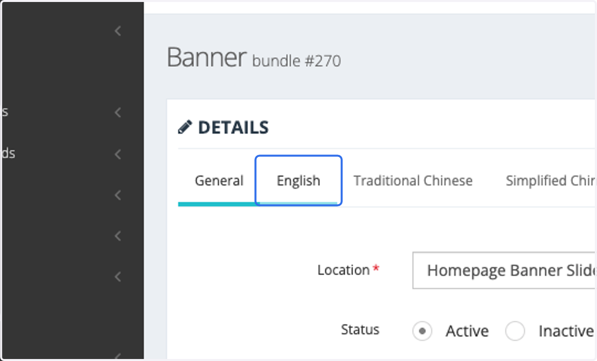 Click on English