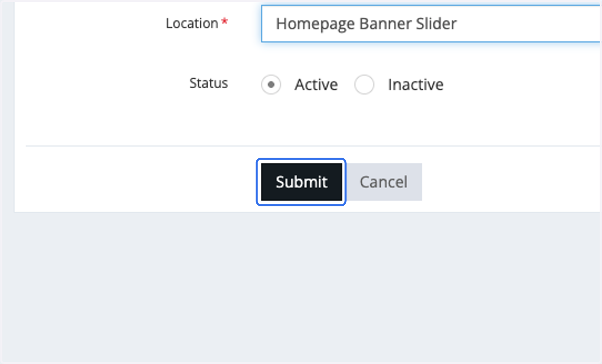Click on Active then Submit