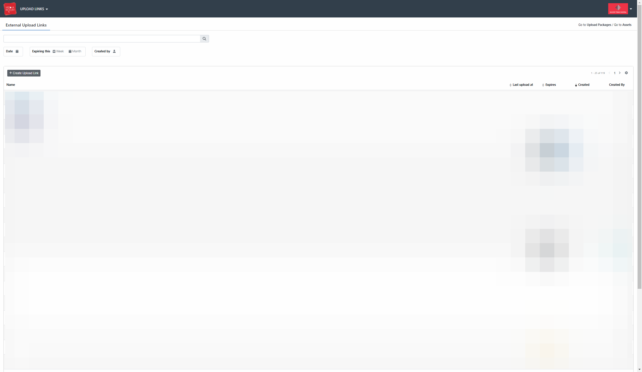 Click on Create Upload Link