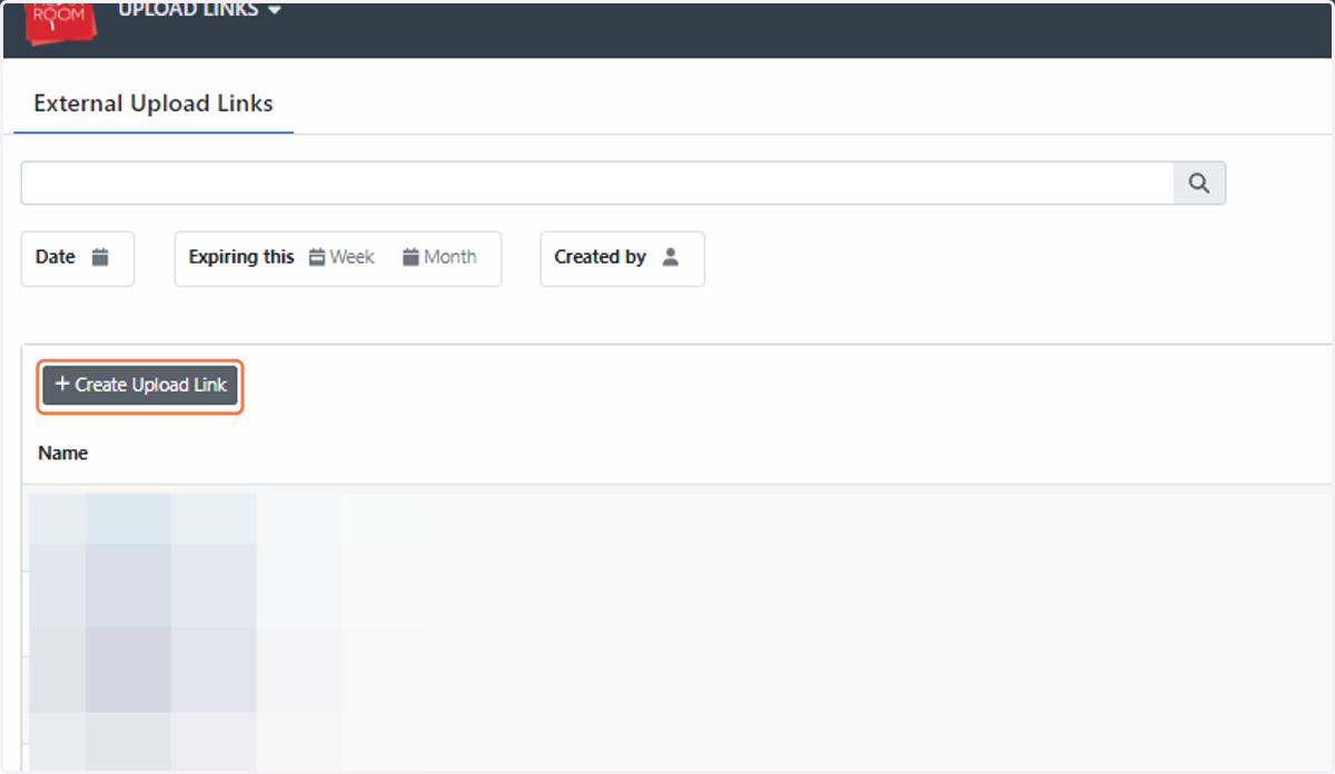 Click on Create Upload Link
