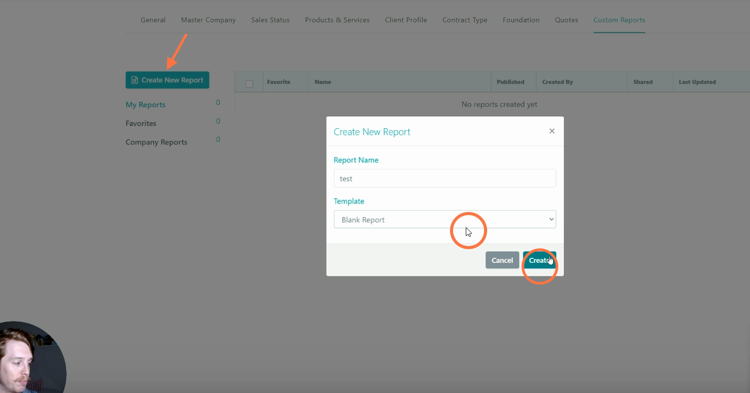3. Create New Report