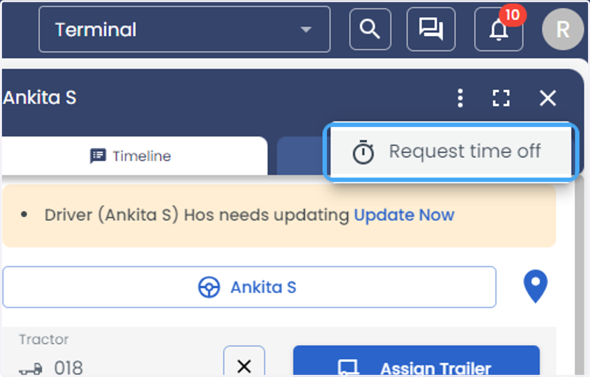 Click on Request time off