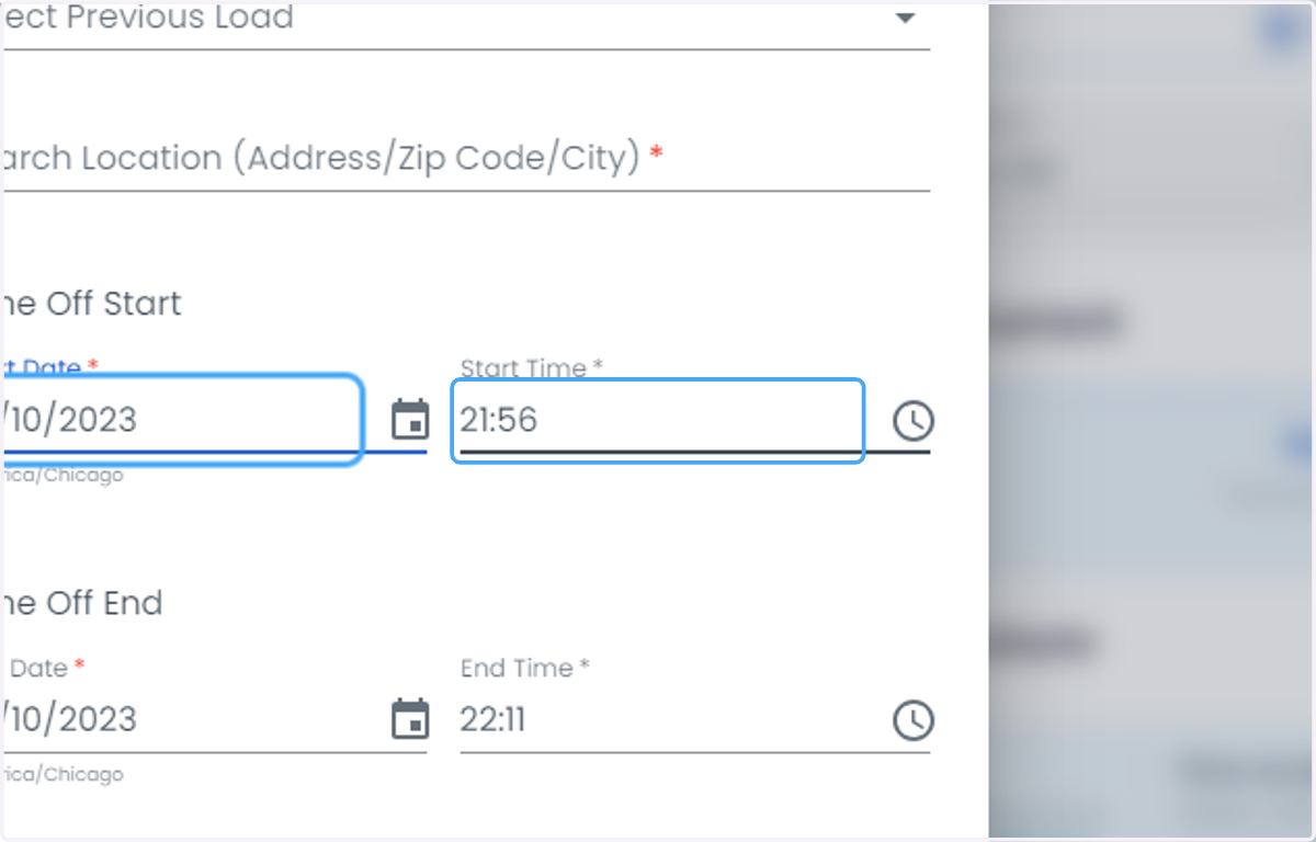 Click on Start Time *
