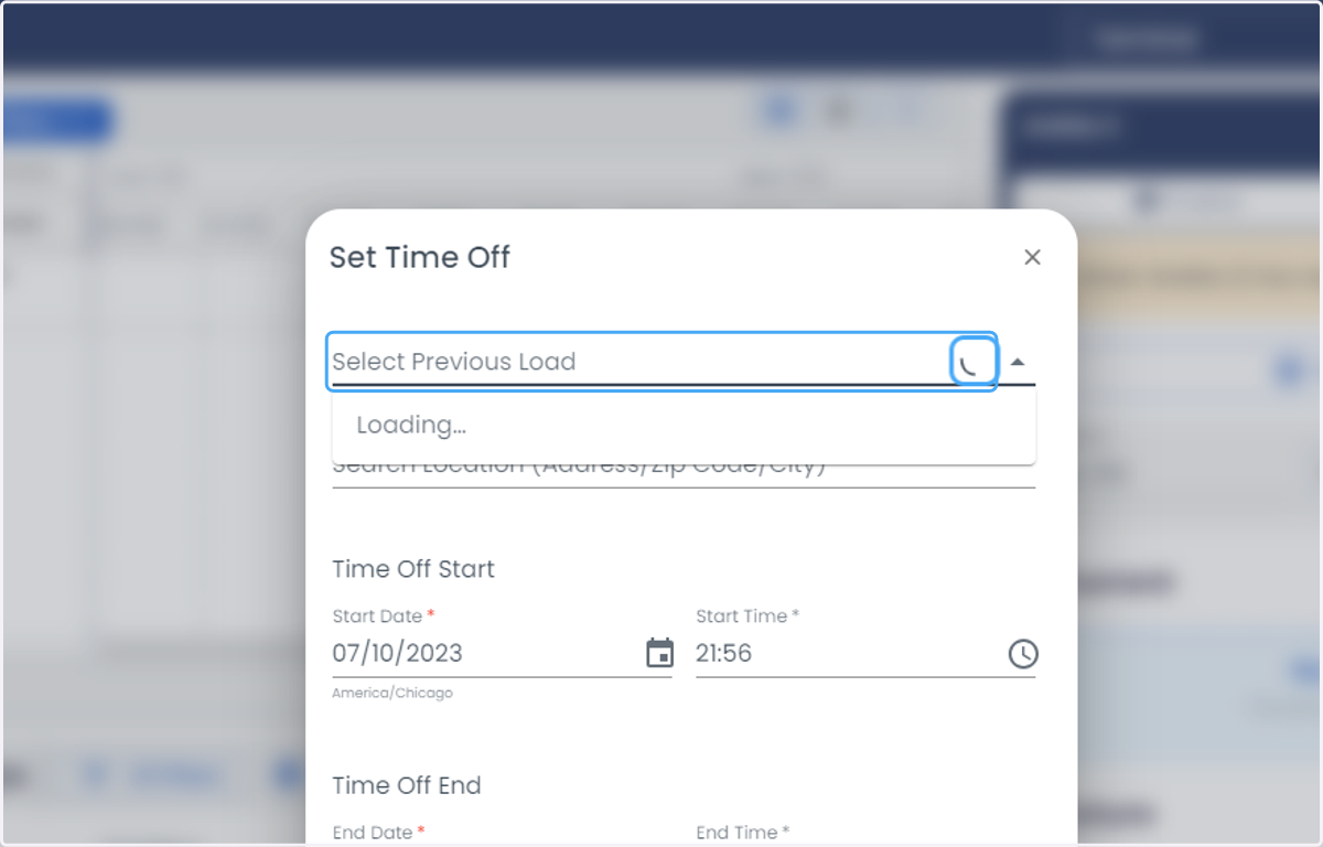 Select previous load of the load