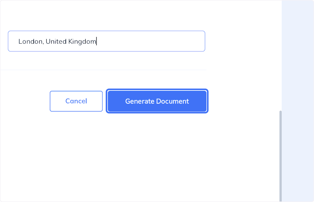 Click on Generate Document