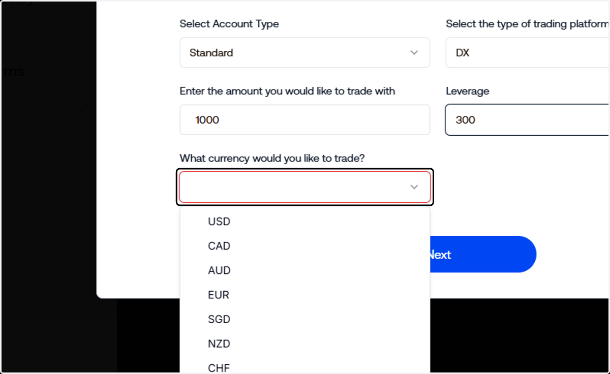 Select your currency